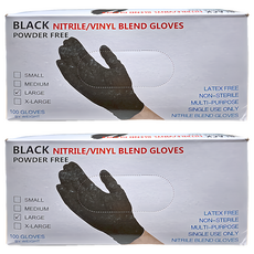 FANCY LIFE一次性PVC手套 L 黑色款, 100個, 2盒