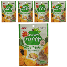 GEX 冷凍乾燥完熟木瓜, 無添加砂糖, 酵素毛球護理, 小動物零食, 5g, 5包