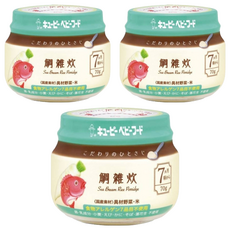 kewpie 極上嚴選 米粥 KA-7 7個月以上 70g 野菜雕魚 日本國產食材 寶寶副食品首選, 3罐