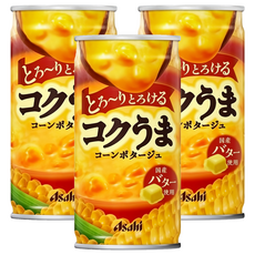 Asahi朝日 玉米濃湯 185g, 日本原裝進口, 奶油玉米濃湯罐, 3罐