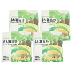 MINISO 名創優品 白月光木薯貓砂 碳晶除臭, 1.25kg, 4包