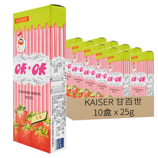 甘百世 咔咔 草莓巧克力棒, 25g, 10盒