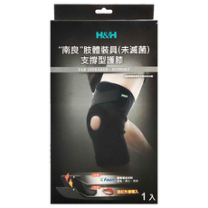 H&H 南良 遠紅外線支撐型護膝, 黑色, 1個