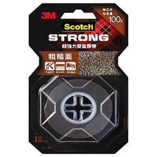 3M Scotch 超強力雙面膠帶 粗糙面 V1803N 18mm x 1.5m, 紅色, 1捲