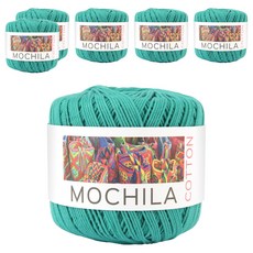 brandyarn Mochila系列 棉針織線，藍綠色 50克/1入，韓國產, 6捲