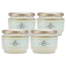 SABON 身體磨砂膏 白茶 320g 溫和去除角質 深層滋潤保濕 使肌膚光滑細緻, 4罐