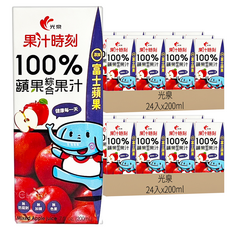光泉 果汁時刻100%蘋果綜合果汁, 200ml, 48入