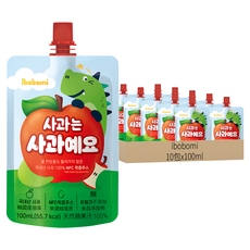 ibobomi 100%天然蘋果汁, 無糖無水，純粹享受, 方便攜帶，開蓋即喝, 100ml, 10包