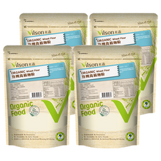 Vilson 米森 有機高筋麵粉, 無添加防腐劑、人工香料及色素，無使用農藥、化學肥料，純淨黃金小麥研磨製成, 500g, 4包