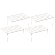 小麥購物 分層折疊收納架 大號 228g, 白色, 4個