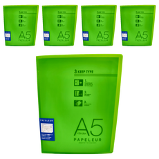 KyOKUTO A5 20孔薄型3用資料夾, 綠色, 5本
