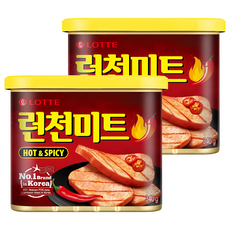 LOTTE 樂天 午餐肉 辣味, 韓國第一品牌, 340g, 2罐