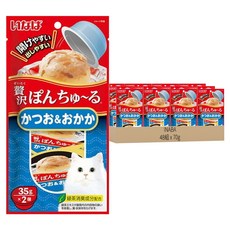 INABA CIAO 啾嚕 豪華果凍杯 2個, 鰹魚 + 柴魚片, 70g, 48包