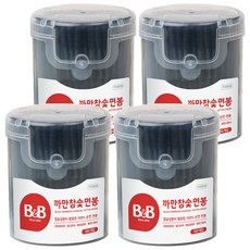 B&B 竹炭棉花棒 100%純棉, 150入, 4盒