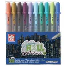 SAKURA 月光大地色鋼珠筆 10入組 0.5mm, 淺棕色、黃赭色、範戴克棕色、波爾多色、薰衣草色、天藍色、唇綠、藍綠色、鮮綠色、群青, 1組