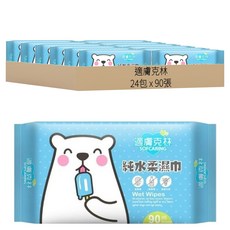 適膚克林 純水濕巾, 1入, 24包