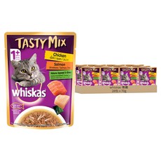 偉嘉 什錦珍味妙鮮包 貓主食餐包, 28包, 雞肉 + 鮭魚 + 海藻湯汁, 70g