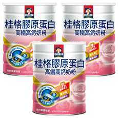 QUAKER 桂格 膠原蛋白高鐵高鈣奶粉, 750g, 3罐