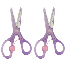 KUTSUWA 兒童安全彈力剪刀SS117PU 紫色 -美勞剪刀, 2支