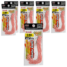 SAME 莎美 套鉤用編織線 1801b SSL-012180B 130mm, 紅白, 6包