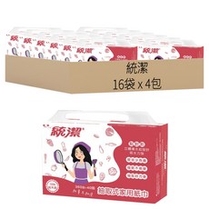 統潔 抽取式家用紙巾 100抽, 16袋, 4包