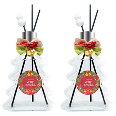 QIDINA 香氛珪藻土擴香瓶 聖誕樹款 冬季限定聖誕樹香氛, 白麝香, 200ml, 2件