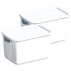 北歐風收納箱 Set 1, 特大(40 x 30.5 x 24.5cm), 白色, 2組