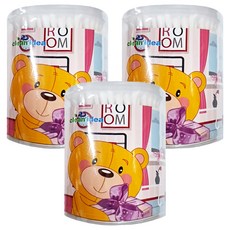 芝麻街紙軸棉花棒 粗軸, 200支, 3罐