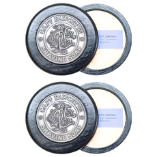 CAPTAIN FAWCETT 豪華經典 刮鬍皂&刮鬍碗 菸草琥珀，110g, 2個