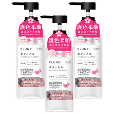 ELUNE 伊露恩 日本國產植物菁萃洗髮精 岡山櫻花 500ml, 3瓶