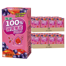 波蜜 100%蘋果葡萄綜合果汁, 無添加砂糖、色素和防腐劑, 160ml, 48入