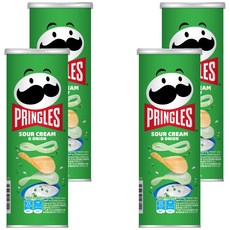PRINGLES 品客 洋芋片 香濃洋蔥口味 酥脆口感, 102g, 4罐