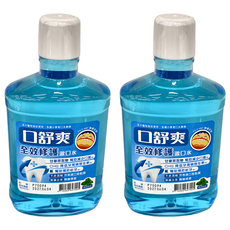 SHITEH 西德 口舒爽 全效修護漱口水, 無酒精配方, 含甘草萃取, 600ml, 2瓶