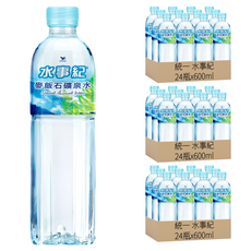 統一 水事紀 麥飯石礦泉水, 600ml, 72瓶