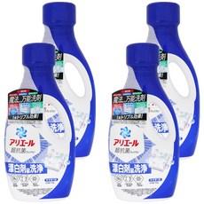 ARIEL 日本原裝進口 柔軟香氛抗菌洗衣精/超濃縮抗菌 深藍淨白, 700g, 4個