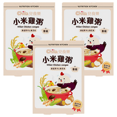 Chila 兒食樂 小米雞粥 香菇, 適合六個月以上寶寶食用, 100%原食材, 300g, 3盒