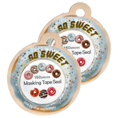 德德小品集 馬卡龍系列紙膠帶 150枚 SO SWEET, 甜甜圈, 2個