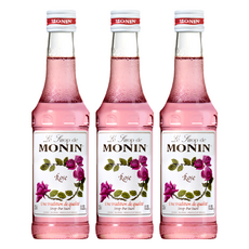 MONIN 莫寧 玫瑰風味糖漿, 法國百年糖漿品牌, 250ml, 3瓶