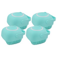 PUKU 藍色企鵝 矽膠沐浴刷, 柔軟刷毛不傷皮膚, 綠色, 1入, 4個