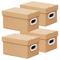 AHOYE 牛皮盒文件整理箱 4個 33 x 22 x 18cm 單一顏色