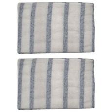 日本桃雪 今治輕柔橫條毛巾 溫和藍 34x80cm, 2條