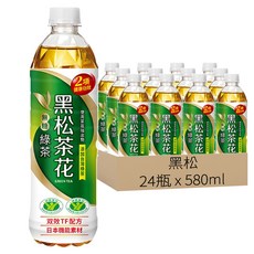 黑松茶花 綠茶 無糖 580ml Set 24瓶 - 添加難消化性麥芽糊精，助力健康管理