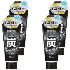 KOSE 高絲 softymo 絲芙蒂 男用去角質炭洗面乳, 130g, 4條