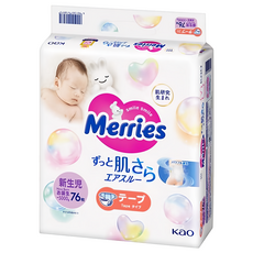 Merries 妙而舒 嬰兒黏貼型尿布, NB, 76片