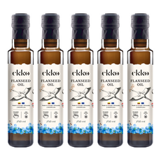 Ekko 冷壓初榨亞麻籽油 250ml, 立陶宛波羅的海亞麻籽, omega 3, 發煙點107度C, 適合涼拌沙拉或生飲, 未經化學精煉, 5瓶