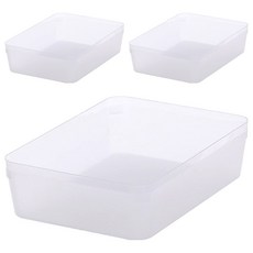 寶來深型整理盒4號 - 收納箱 居家整理好幫手 客廳臥室廚房適用, 透明, 3個, 252x184x68mm