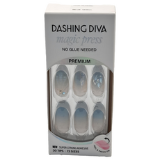 Dashing Diva 璀璨美甲片 免膠式快速美甲 多尺寸選擇, 藍色貝殼, 1盒