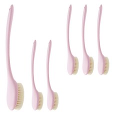 小麥購物 L939 長柄軟毛搓背刷, 6支, 1入, 粉色