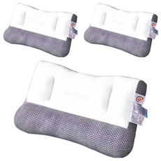 人體工學頸椎貼合牽引枕,3個,灰色,中(60 x 40cm)