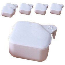 日式假牙套清潔雙層浸泡盒-白 假牙清潔收納好幫手, 1個, 6入